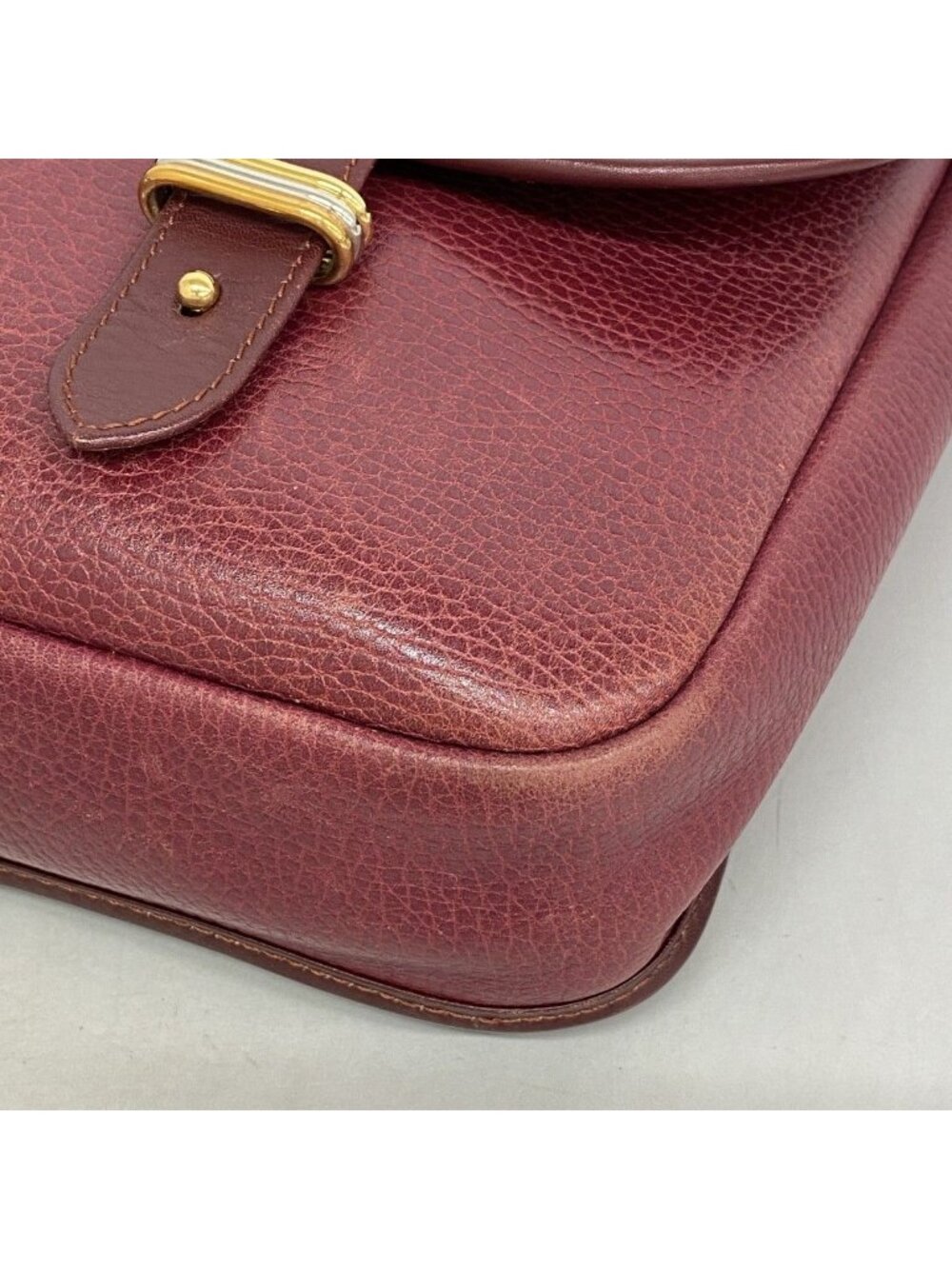 Cartier Business Bag Must Leather Bordeaux Gold Silver - Picture 6 of 9